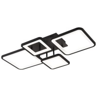Plafoniera Ambient LED 70W 3CCT 3850lm, 67x40 cm, negru, Erste