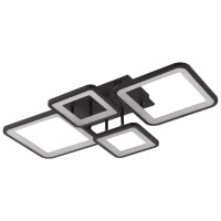 Plafoniera Ambient LED 70W 3CCT 3850lm, 67x40 cm, negru, Erste - vedere laterala
