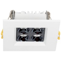 Spot LED patrat Roma SQ4 6W 4000K IP20 alb argintiu Metsan - vedere laterala