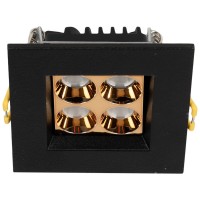 Spot LED patrat Roma SQ4 6W 4000K IP20 negru Metsan - vedere laterala