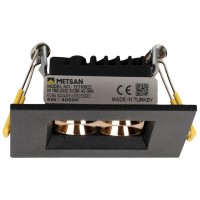 Spot LED patrat Roma SQ4 6W 4000K IP20 negru Metsan - ambalaj