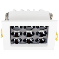 Spot LED patrat Roma SQ9 12W 4000K IP20 alb argintiu Metsan - vedere laterala