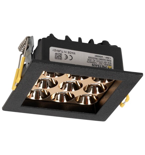 Spot LED patrat Roma SQ9 12W 4000K IP20 negru Metsan