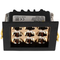 Spot LED patrat Roma SQ9 12W 4000K IP20 negru Metsan - vedere laterala
