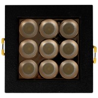 Spot LED patrat Roma SQ9 12W 4000K IP20 negru Metsan - ambalaj