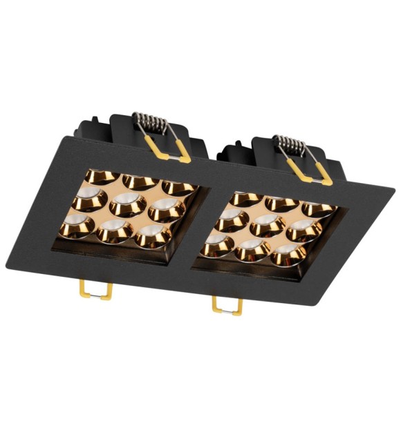 Spot LED patrat Roma SQ DB 9 dublu 24W 4000K negru Metsan
