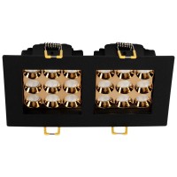 Spot LED patrat Roma SQ DB 9 dublu 24W 4000K negru Metsan - vedere laterala