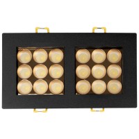 Spot LED patrat Roma SQ DB 9 dublu 24W 4000K negru Metsan - ambalaj