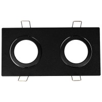 Rama spot dubla Azer GU10 70mm, negru, metal, Metsan - detaliu