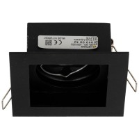 Rama spot incastrabila Zara GU10, 100x90mm, negru mat, Metsan - detaliu
