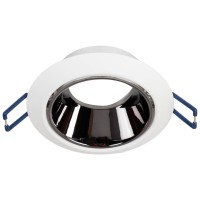 Rama spot Draco GU10 87x85mm, alb cu reflector platinum, Metsan - detaliu