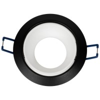 Rama spot Draco GU10 87x85mm, negru cu reflector alb, Metsan - detaliu