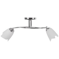 Lustra Silvia Crom + Alb 2xE27 60W, Metal si Sticla, 56 cm