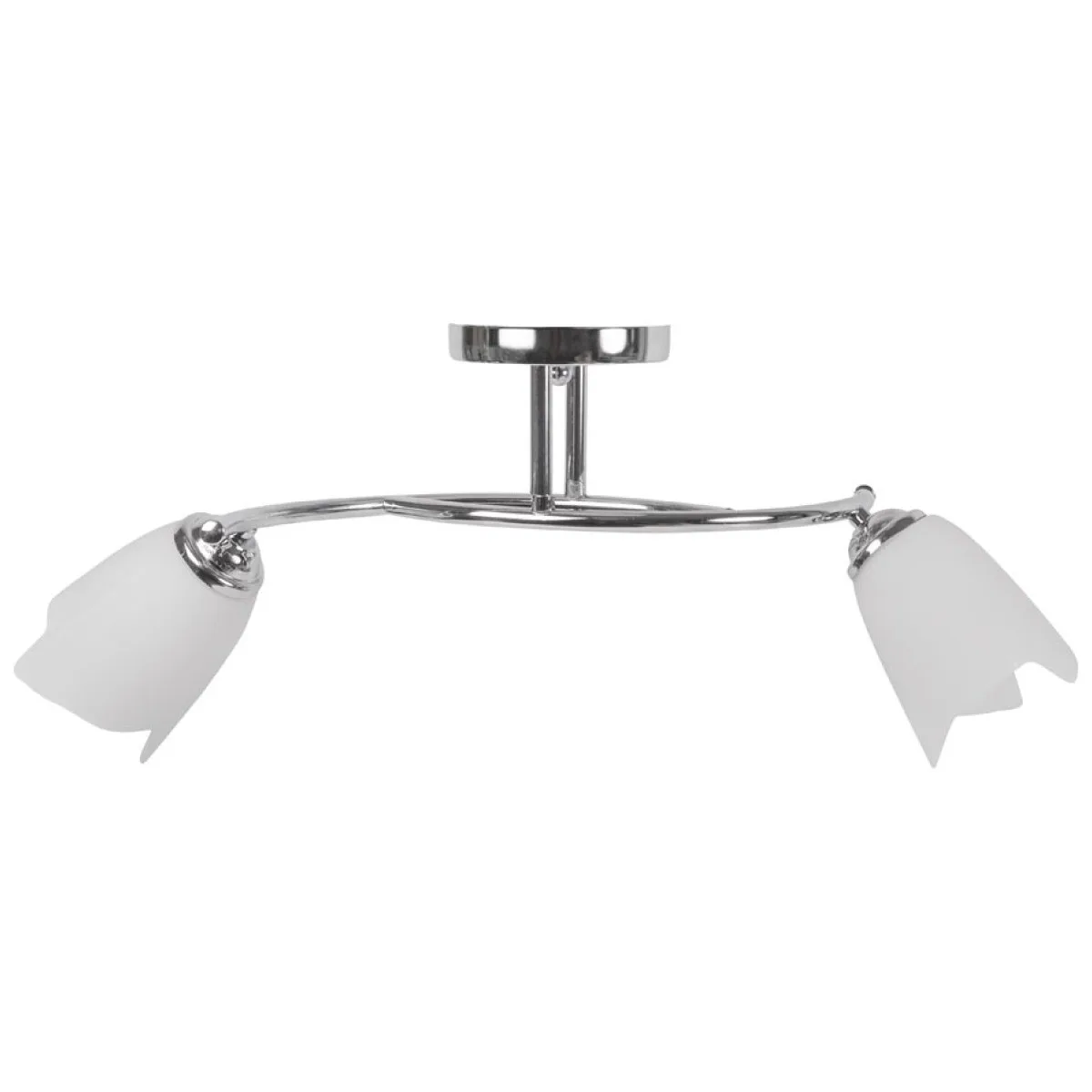 Lustra Silvia Crom + Alb 2xE27 60W, Metal si Sticla, 56 cm