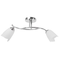 Lustra Silvia Crom + Alb 2xE27 60W, Metal si Sticla, 56 cm - detaliu