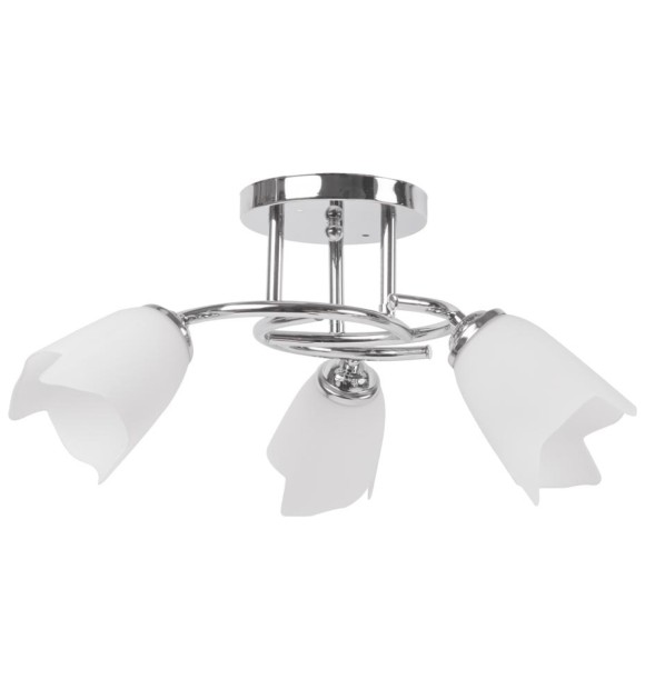 Lustra Silvia Crom + Alb, 3xE27, 60W, 44x22 cm, sticla