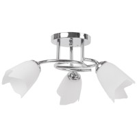 Lustra Silvia Crom + Alb, 3xE27, 60W, 44x22 cm, sticla