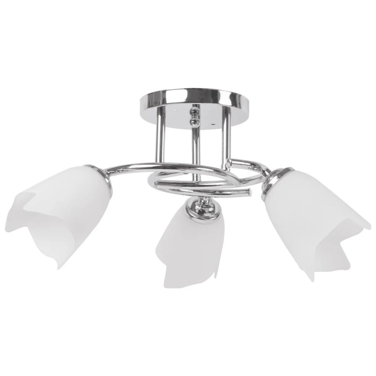 Lustra Silvia Crom + Alb, 3xE27, 60W, 44x22 cm, sticla