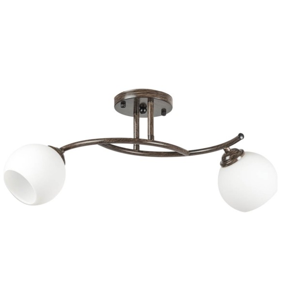 Lustra Ramona Wenge + Alb 2xE27, 56x21 cm, cadru metal si sticla