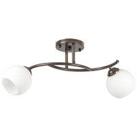 Lustra Ramona Wenge + Alb 2xE27, 56x21 cm, cadru metal si sticla