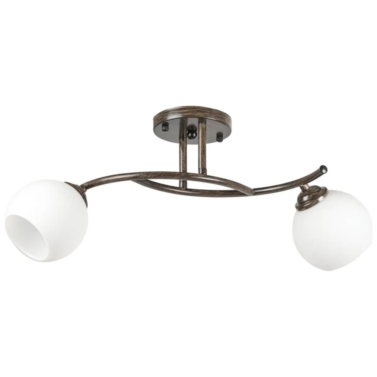 Lustra Ramona Wenge + Alb 2xE27, 56x21 cm, cadru metal si sticla
