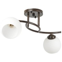 Lustra Ramona Wenge + Alb 2xE27, 56x21 cm, cadru metal si sticla - detaliu