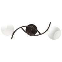 Lustra Ramona Wenge + Alb 2xE27, 56x21 cm, cadru metal si sticla - imagine 5