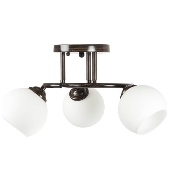 Lustra Ramona Wenge si Alb 3xE27 60W, 44 cm, Metal si Sticla