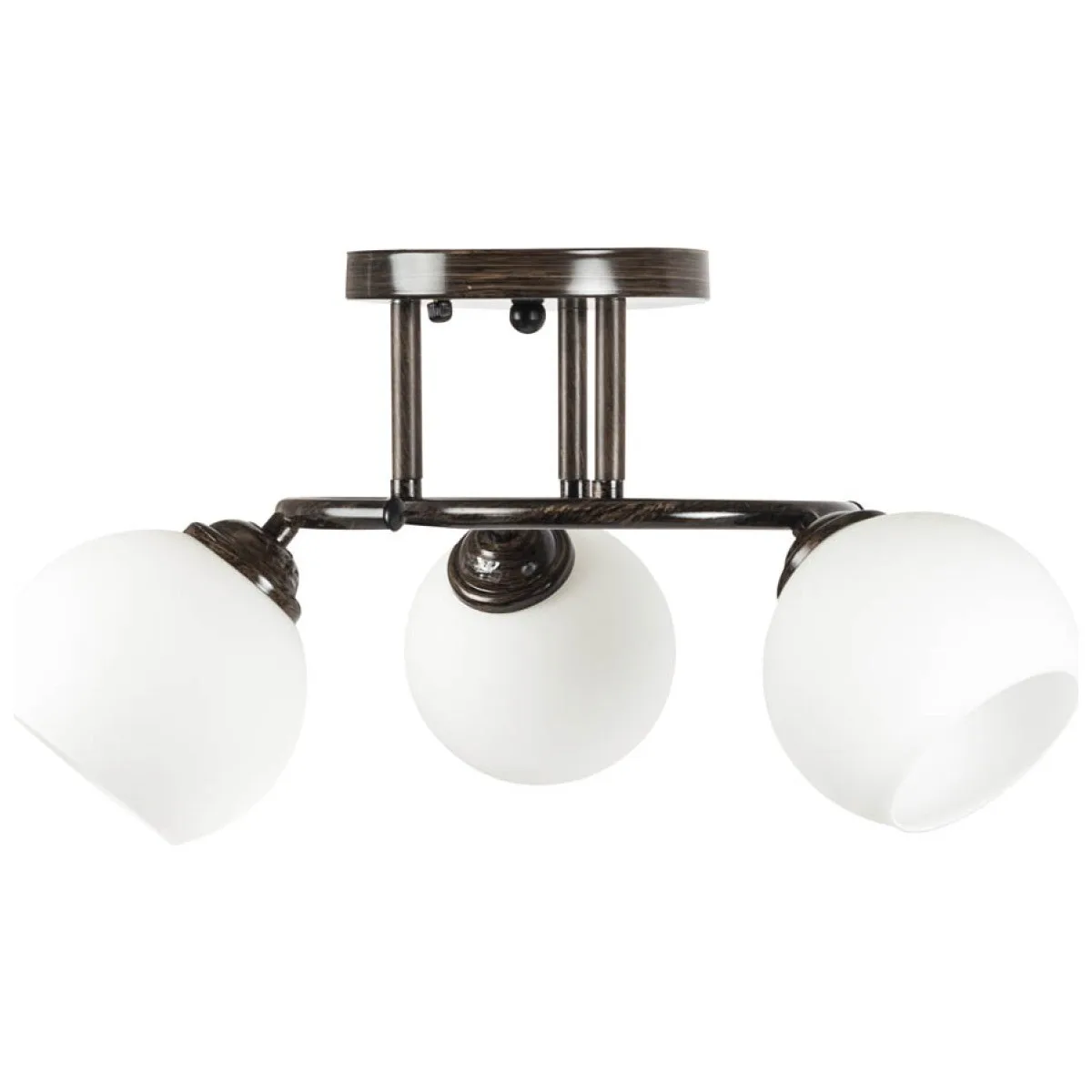 Lustra Ramona Wenge si Alb 3xE27 60W, 44 cm, Metal si Sticla