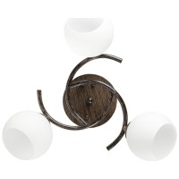 Lustra Ramona Wenge si Alb 3xE27 60W, 44 cm, Metal si Sticla - detaliu