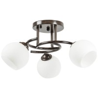Lustra Ramona Wenge si Alb 3xE27 60W, 44 cm, Metal si Sticla - imagine 5