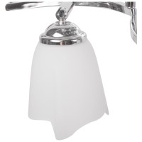 Lustra Tania Crom + Alb 2xE27 60W, 40x25 cm, metal si sticla - vedere laterala