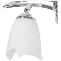 Lustra Tania Crom + Alb 2xE27 60W, 40x25 cm, metal si sticla - detaliu