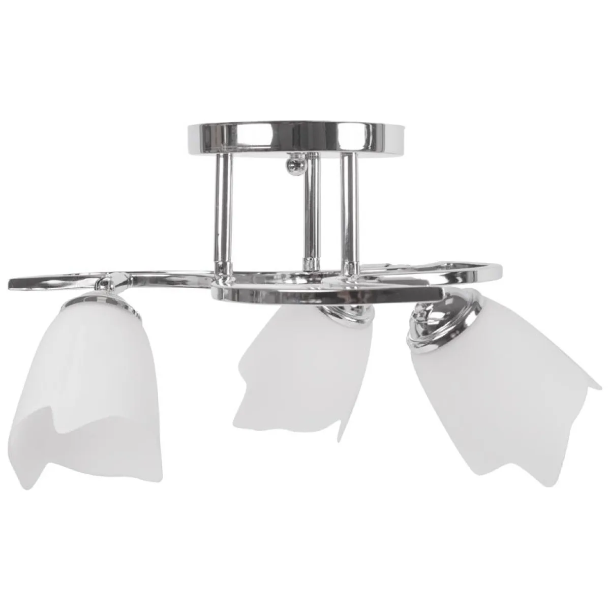 Lustra Tania Crom + Alb 3xE27 60W, Metal si Sticla, 40 cm