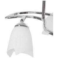 Lustra Tania Crom + Alb 3xE27 60W, Metal si Sticla, 40 cm - vedere laterala