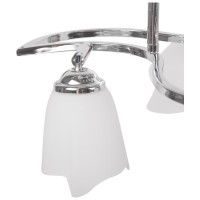 Lustra Tania Crom + Alb 3xE27 60W, Metal si Sticla, 40 cm - detaliu