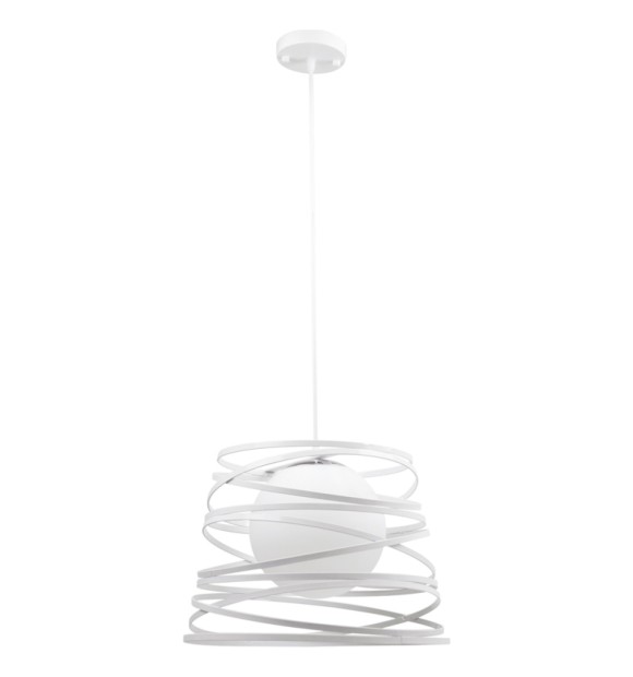 Pendul Instar Alb cu Crom, 1xE27, max 40W, suspendat decorativ