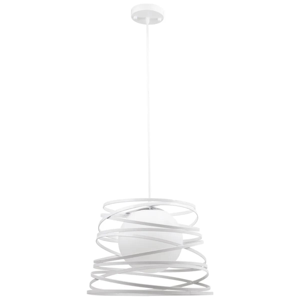 Pendul Instar Alb cu Crom, 1xE27, max 40W, suspendat decorativ