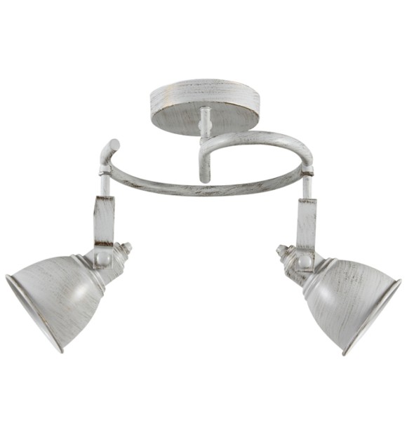 Lustra Juno Alb 2xE27 60W Metal Abajur Antichizat 27x43 cm