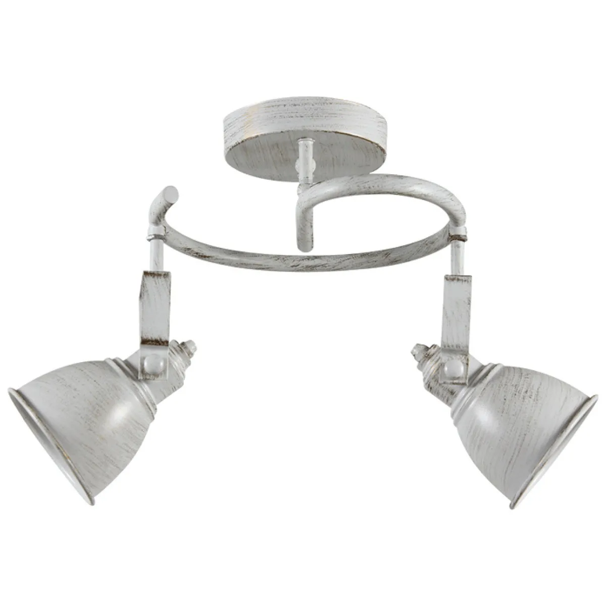 Lustra Juno Alb 2xE27 60W Metal Abajur Antichizat 27x43 cm