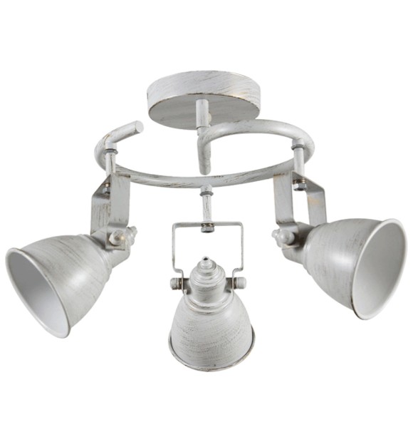 Lustra Juno Alb 3xE27 60W, metal, antichizata, 27x43 cm