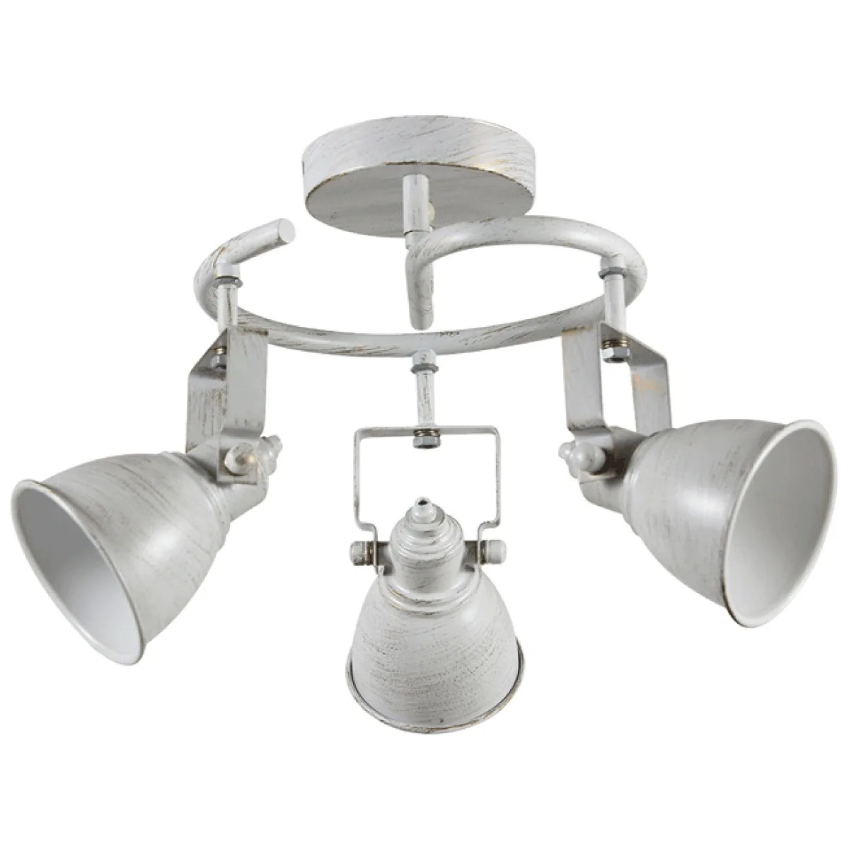 Lustra Juno Alb 3xE27 60W, metal, antichizata, 27x43 cm