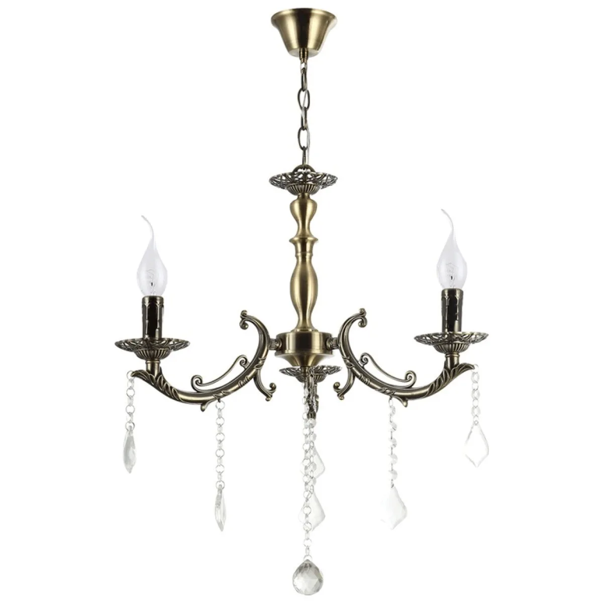 Candelabru Fascino Alama+Alb 3xE14 60W, Cristale, 54.5 cm