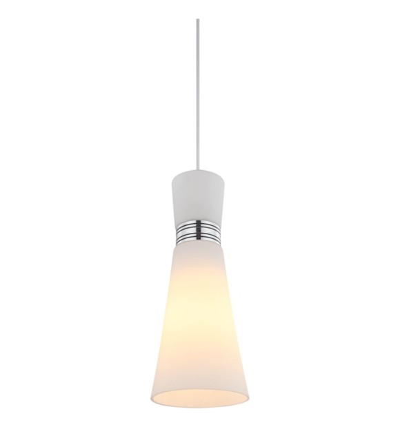 Pendul Flare Crom 1xE27 60W, metal si sticla, 100x12 cm