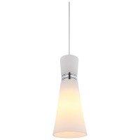 Pendul Flare Crom 1xE27 60W, metal si sticla, 100x12 cm