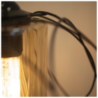Pendul Leylak Negru 1xE27 60W, Metal si Sticla, 68x26 cm - detaliu