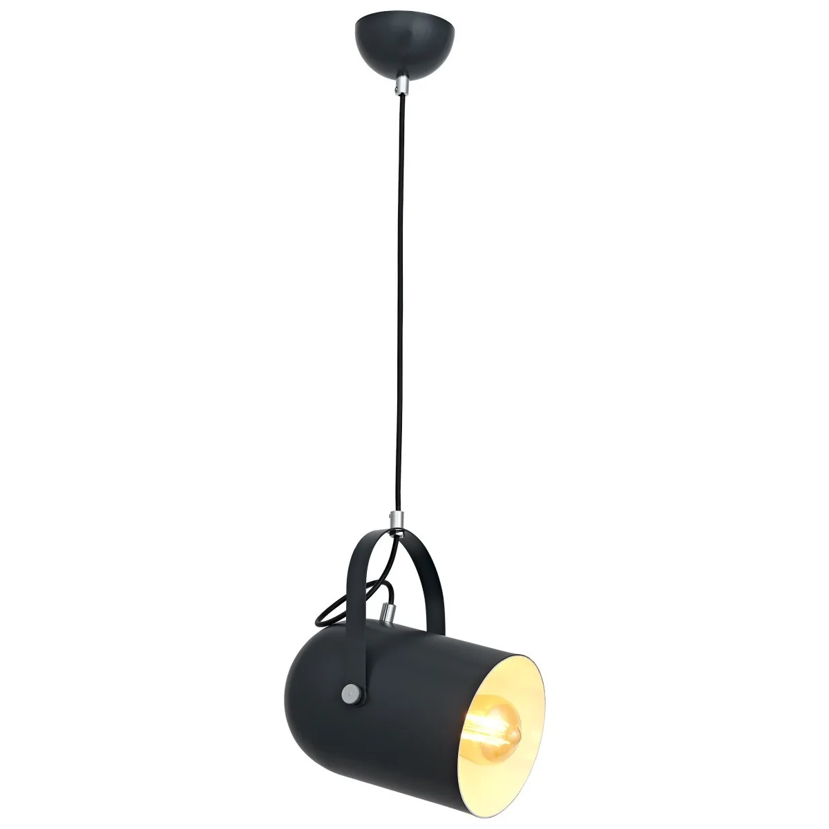 Pendul Catia negru 1xE27 max 40W, metal si sticla, Oktay