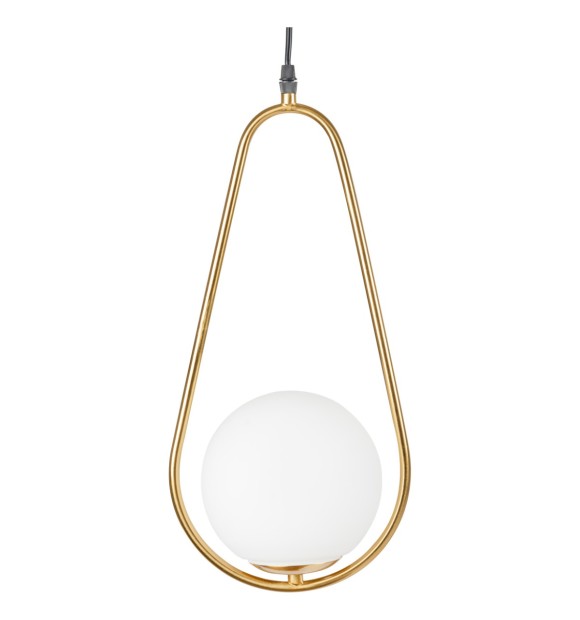 Pendul Nuli 1xE14 40W auriu, suspensie 1.5m, metal si sticla