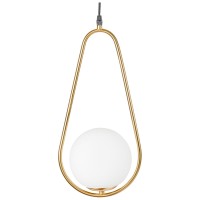 Pendul Nuli 1xE14 40W auriu, suspensie 1.5m, metal si sticla