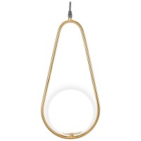 Pendul Nuli 1xE14 40W auriu, suspensie 1.5m, metal si sticla - vedere laterala